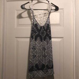 Touch blue tank size L navy and white lace